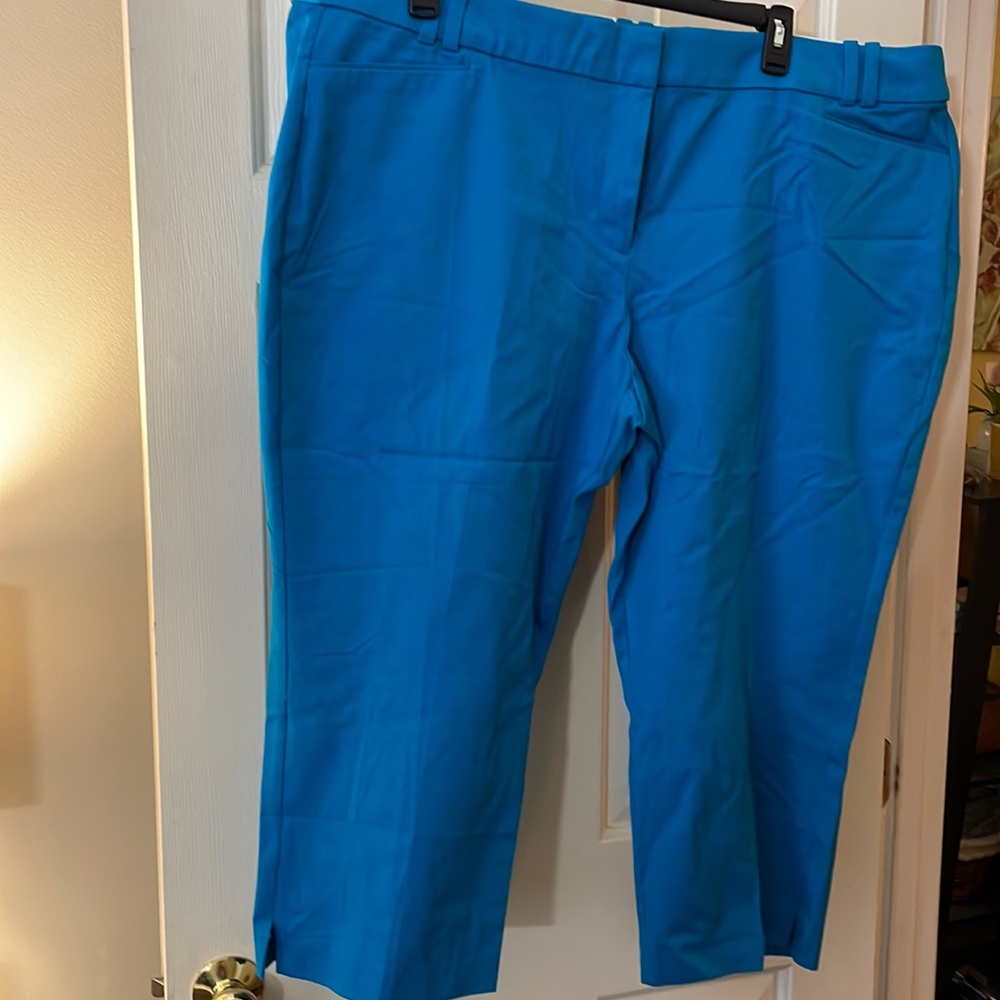 Lane Bryant teal stretchy pedal pusher